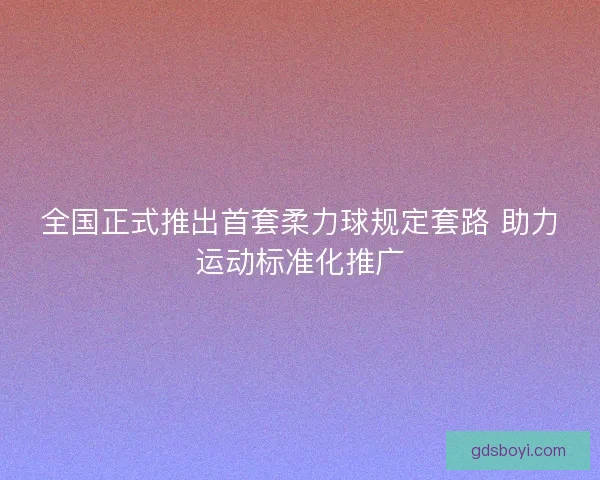 全国正式推出首套柔力球规定套路 助力运动标准化推广